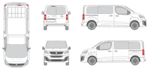 Peugeot Traveller 2024 Short Window Van Template