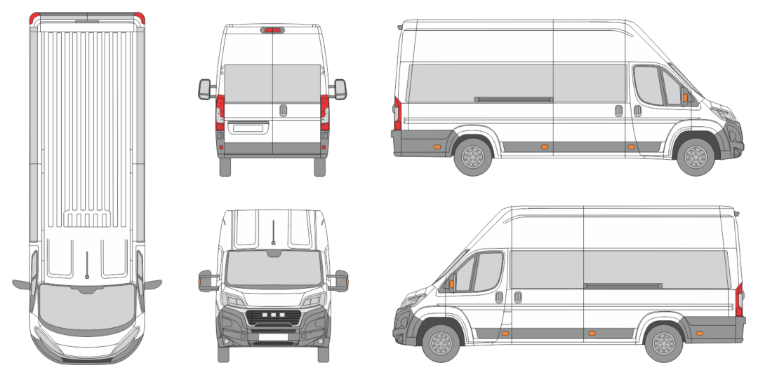 Ram Promaster 2023 Extended Length High Window Slide Door RL Window RL Van Template