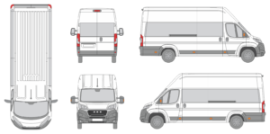 Ram Promaster 2023 Extended Length High Window Slide Door RL Window RL Van Template