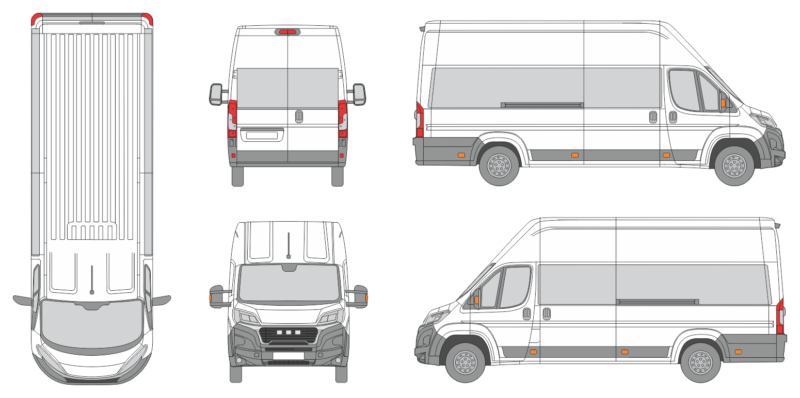 Ram Promaster 2023 Extended Length High Window Slide Door RL Window RL Van Template