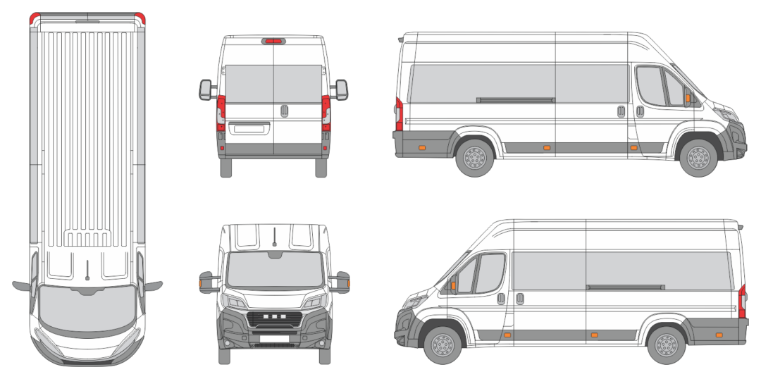 Ram Promaster 2023 Extended Length Med High Window Slide Door RL Window RL Van Template