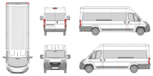 Ram Promaster 2023 Extended Length Med High Window Slide Door RL Window RL Van Template