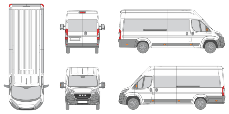 Ram Promaster 2023 Extended Length Med High Window Slide Door RL Window RL Van Template