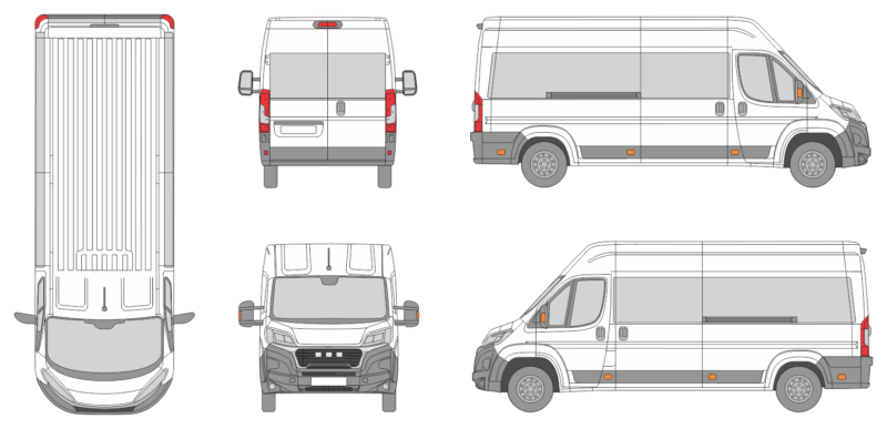 Ram Promaster 2023 Long Window Slide Door RL Window RL Van Template