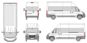 Ram Promaster 2023 Long Window Slide Door RL Window RL Front Van Template