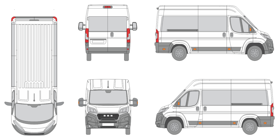 Ram Promaster 2023 Short Med High Window Slide Door RL Window RL Van Template