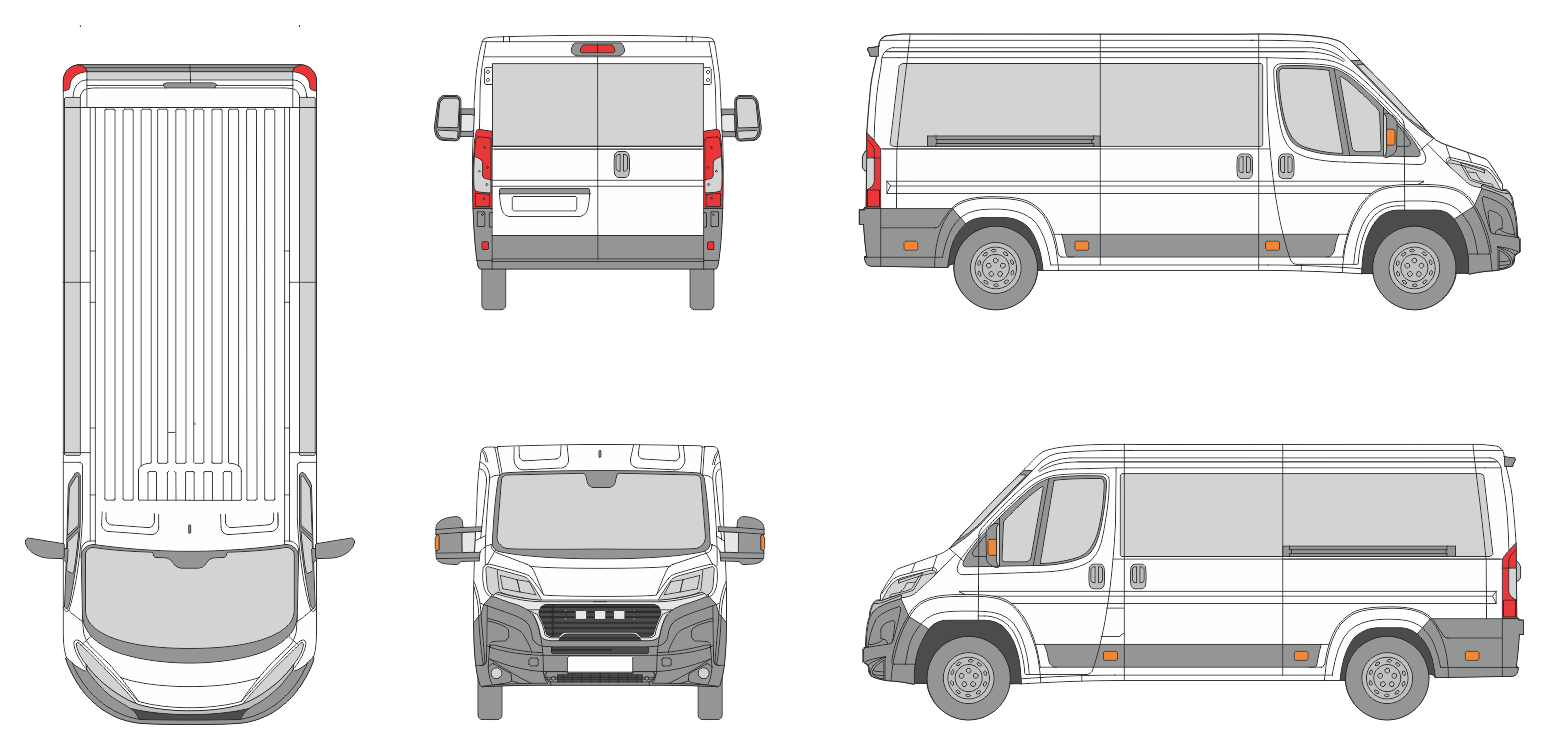 Ram Promaster 2023 Short Window Slide Door RL Window RL Van Template