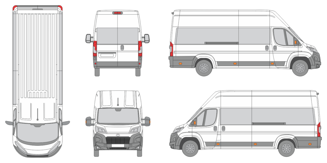 Toyota Proace Max 2024 Jumbo High Window Slide Door RL Window RL Van Template