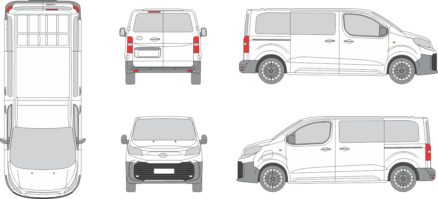 Toyota Proace Verso 2024 Short Window Van Template