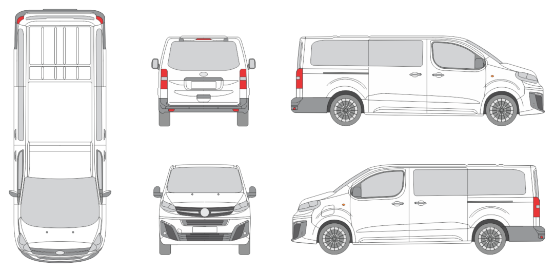 Vauxhall Vivaro 2024 Long Liftgate Window Van Template