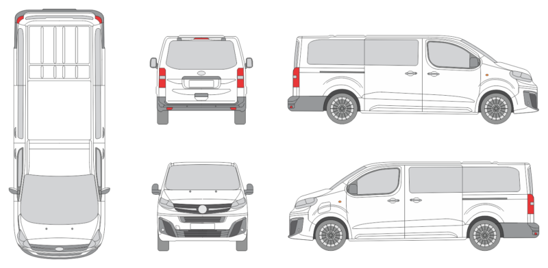 Vauxhall Vivaro 2024 Long Liftgate Window Van Template