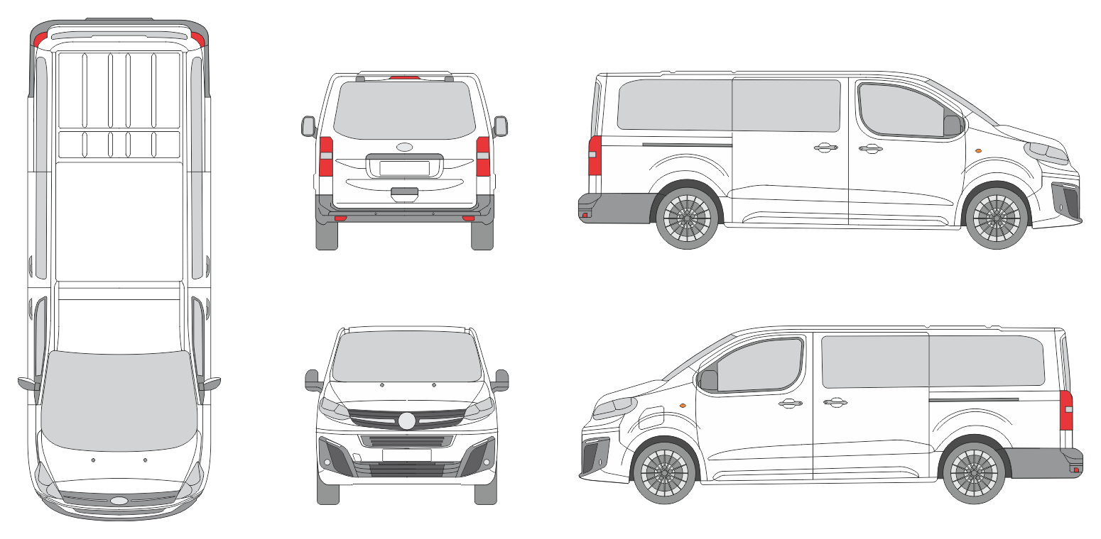 Vauxhall Vivaro 2024 Long Liftgate Window Van Template