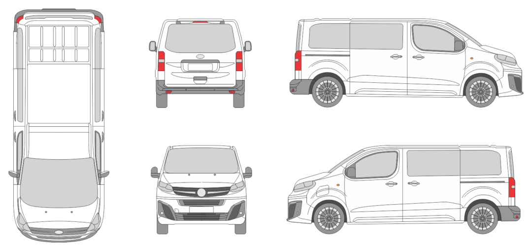 Vauxhall Vivaro 2024 Short Liftgate Window Van Template