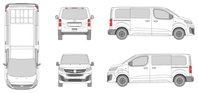 Vauxhall Vivaro 2024 Short Liftgate Window Van Template