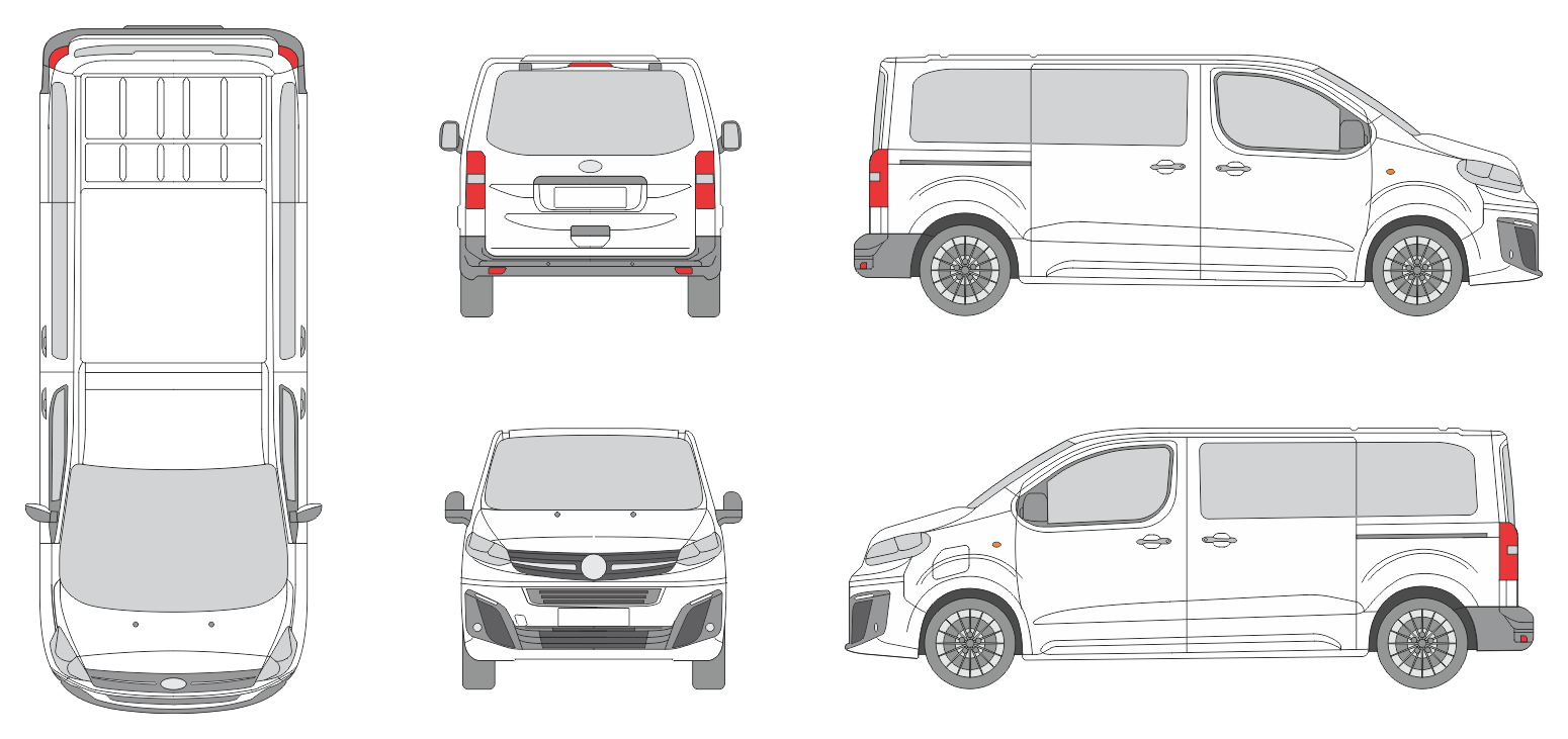 Vauxhall Vivaro 2024 Short Liftgate Window Van Template