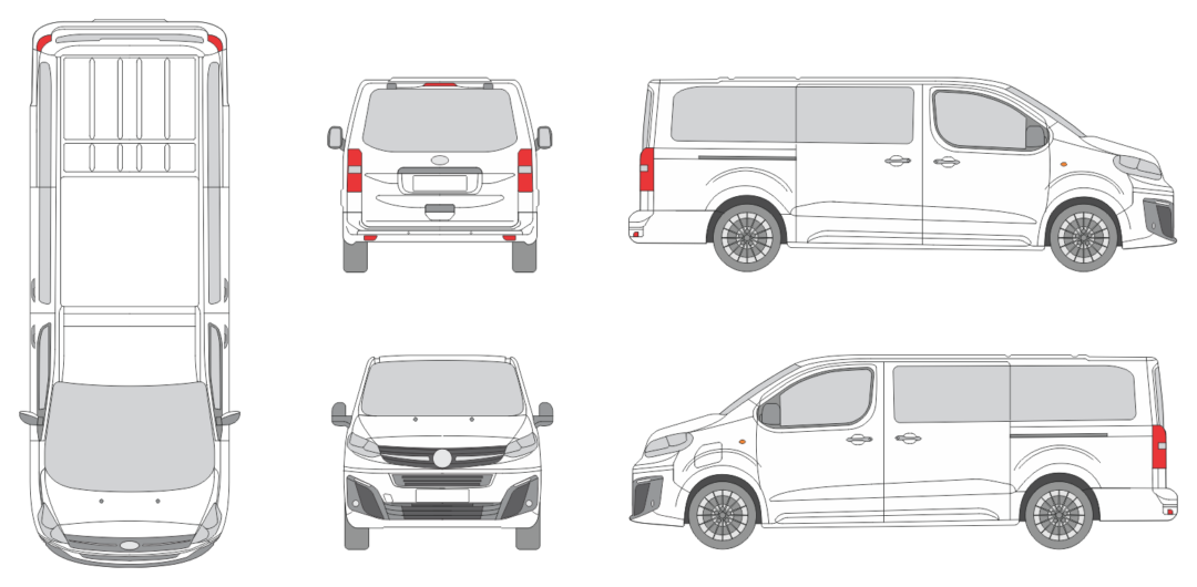 Vauxhall Vivaro Life 2024 Long Liftgate Window Van Template