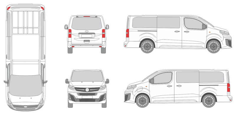 Vauxhall Vivaro Life 2024 Long Liftgate Window Van Template