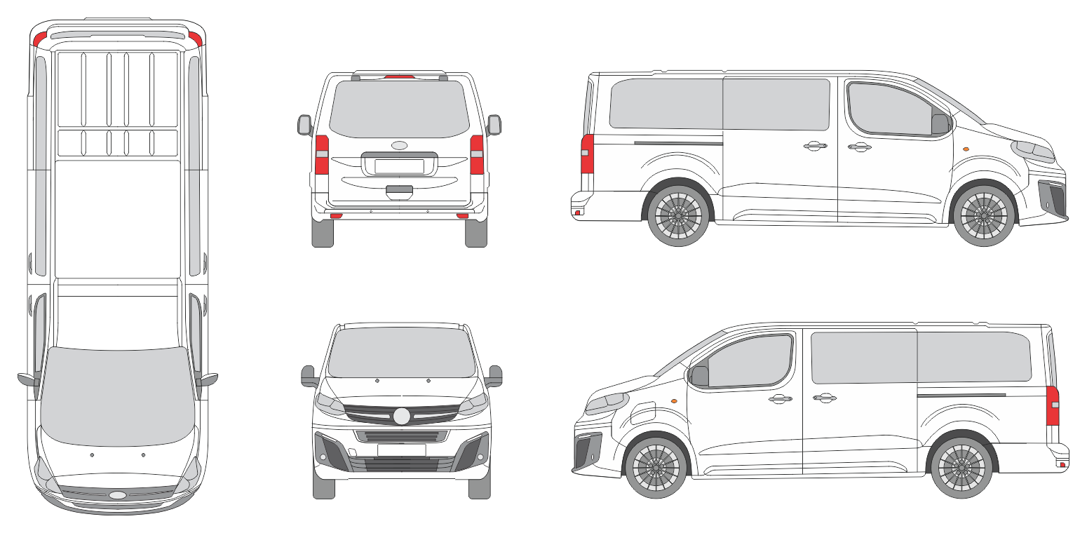 Vauxhall Vivaro Life 2024 Long Liftgate Window Van Template