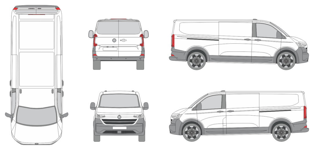 Volkswagen T 7 2024 Long Window Van Template