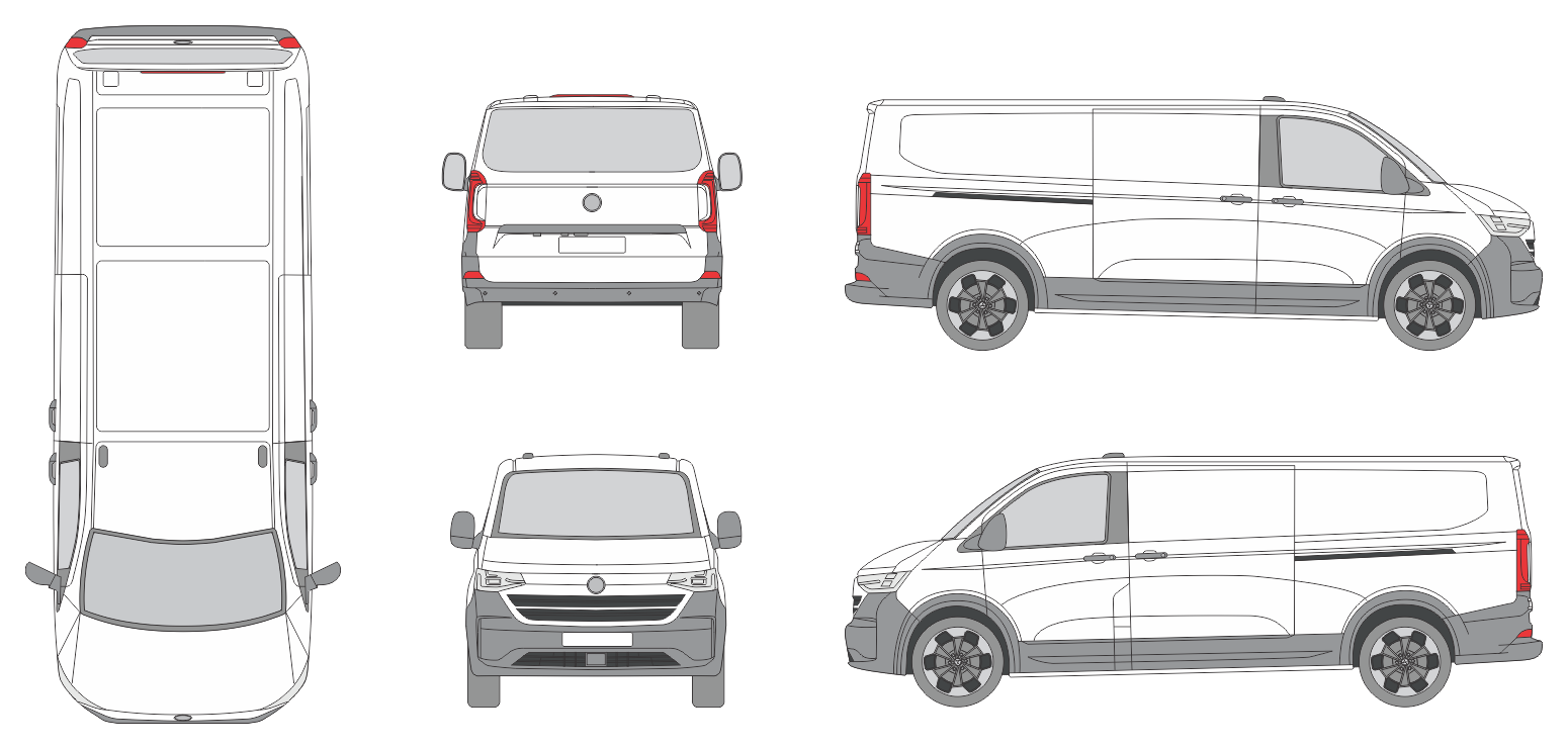 Volkswagen T 7 2024 Long Van Template