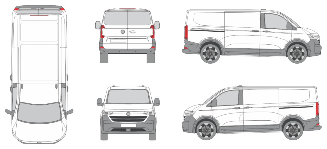 Volkswagen T 7 2024 Short Window Van Template