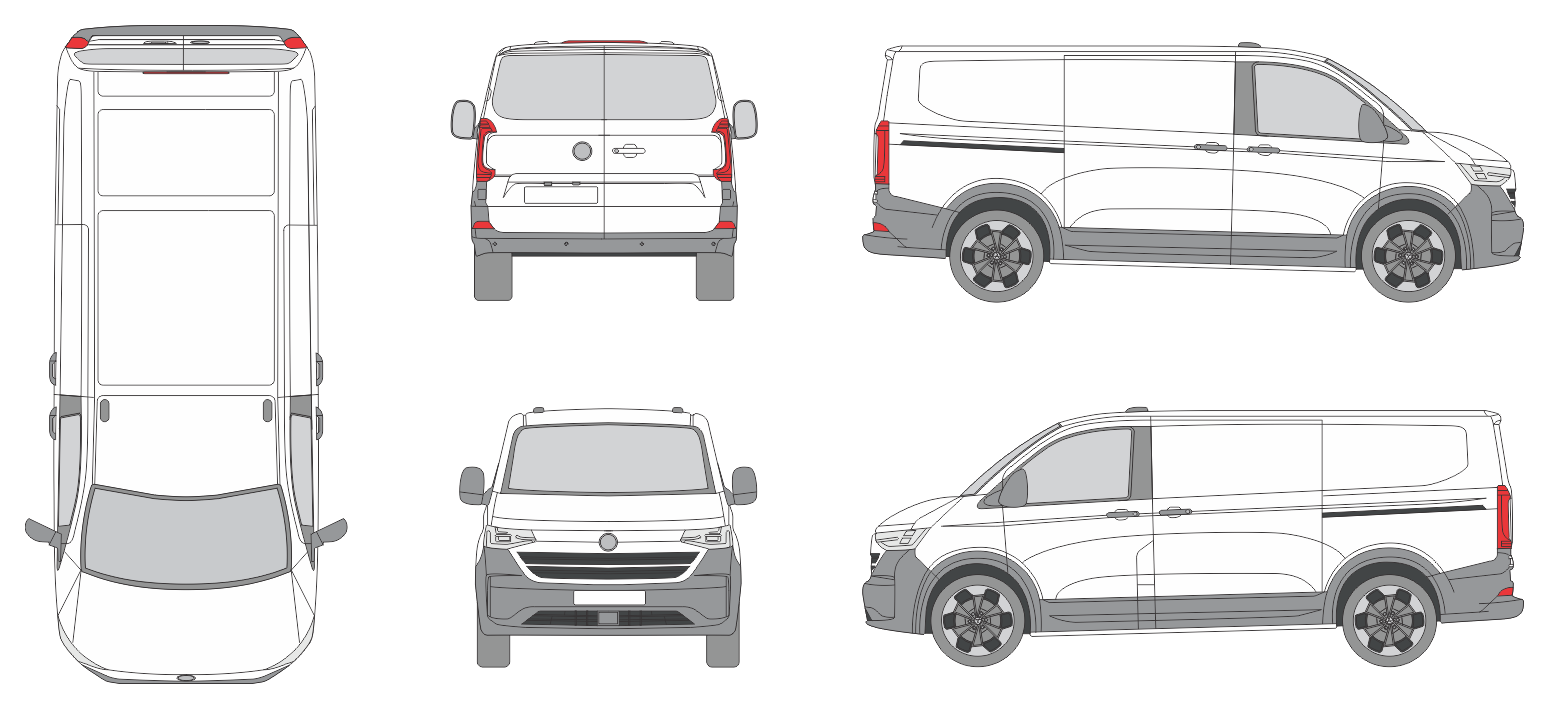 Volkswagen T 7 2024 Short Window Van Template