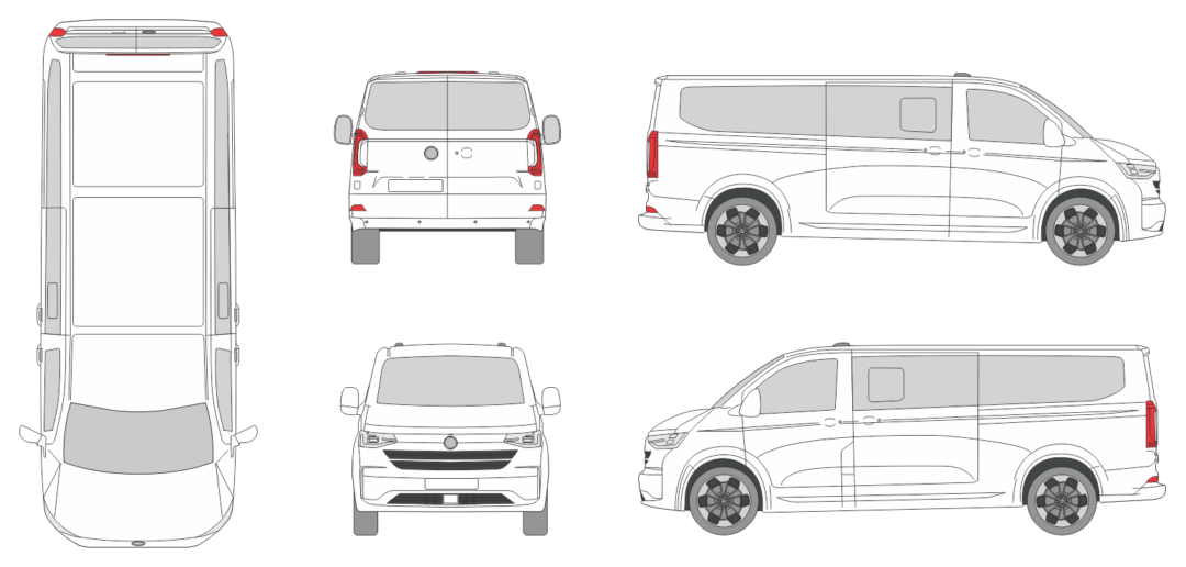 Volkswagen T 7 Caravelle Life 2024 Long Window Van Template