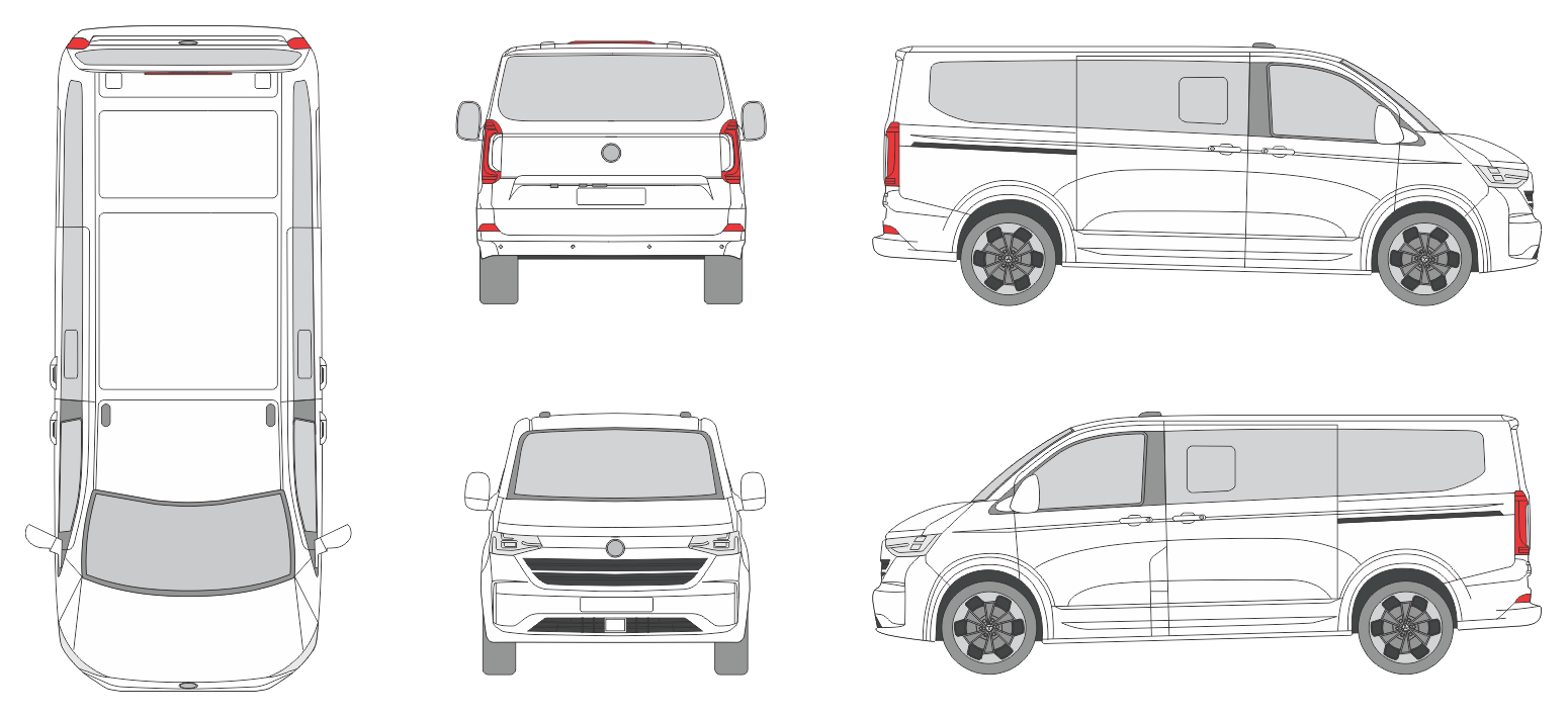 Volkswagen T 7 Caravelle Life 2024 Short Van Template