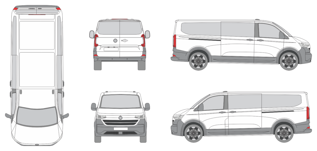 Volkswagen T 7 Kombi 2024 Long Window Van Template