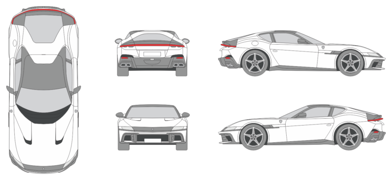 Ferrari 12 Cilindri 2024 Car Template