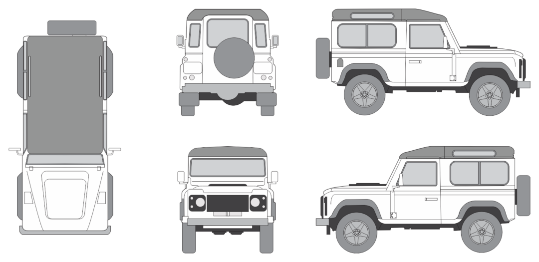 Landrover Defender 90/100 1990 SUV Template