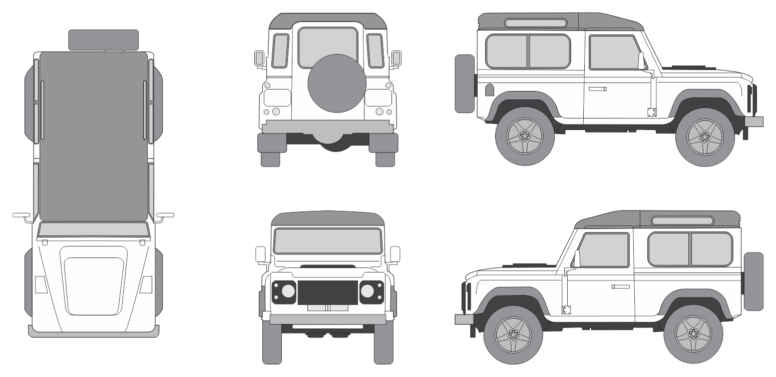 Landrover Defender 90/100 1990 SUV Template