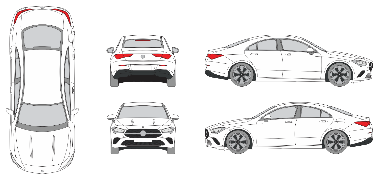 Mercedes Benz CLA 2019 Coupe Template