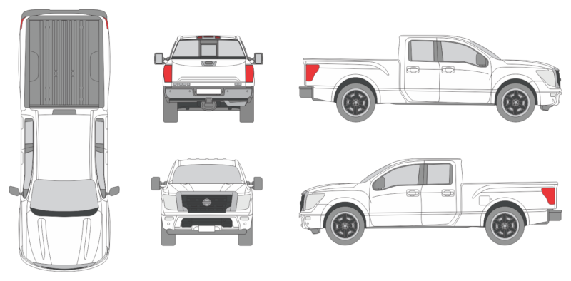 Nissan Titan 2015 Pickup Template