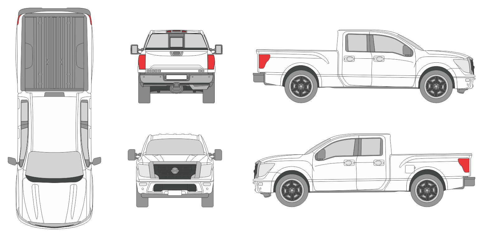 Nissan Titan 2015 Pickup Template