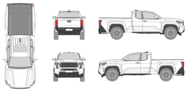 Toyota Tacoma 2024 Extended Cab Pickup Template