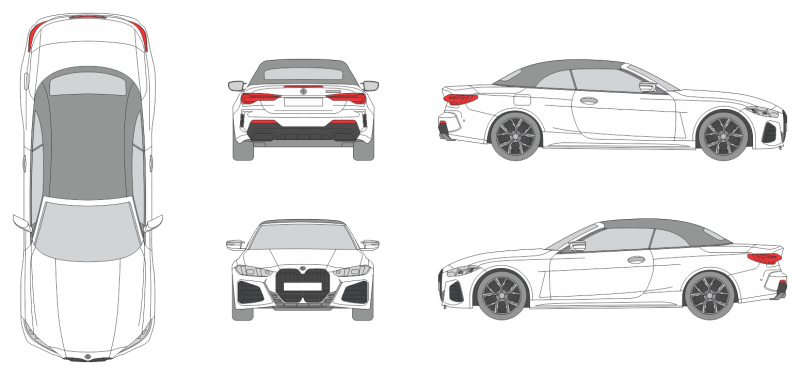 BMW 4er 2024 Convertible Car Template