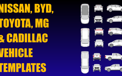 Nissan, Byd, Toyota, MG and Cadillac Vehicle Templates Added