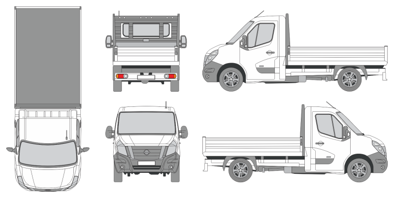 Nissan NV 400 2010 Cargo Bed Truck Template