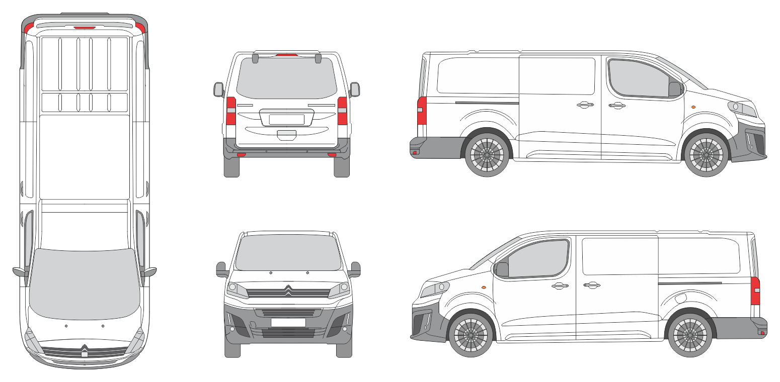 Citroen Jumpy 2016 Long Van Template