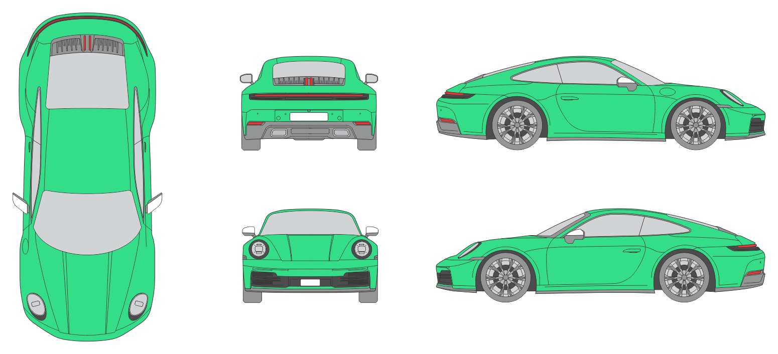 Porsche 911 922 2024 Car Template Porsche 911 922 2024 Car Template