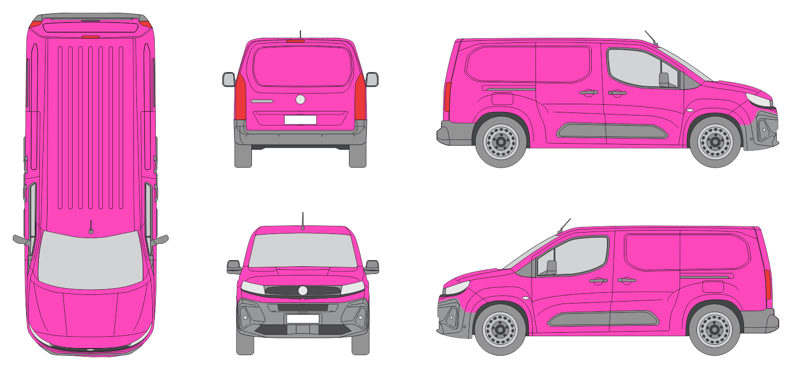 Opel Combo 2024 Long Liftgate Van Template