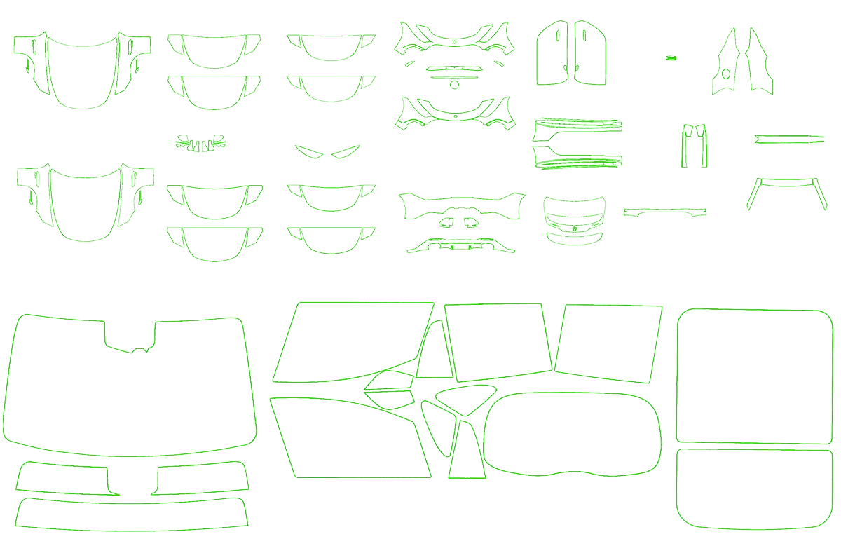 Cut Pattern Paint Protection Film Mercedes Benz EQE SUV Cut Pattern Paint Protection Film Mercedes Benz EQE SUV