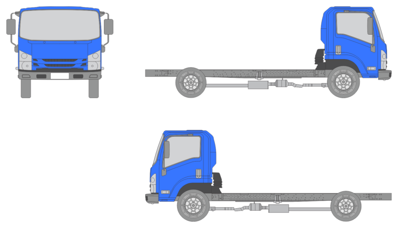 Chevrolet Low Cab Forward 2018 Long Regular Cab Truck Template