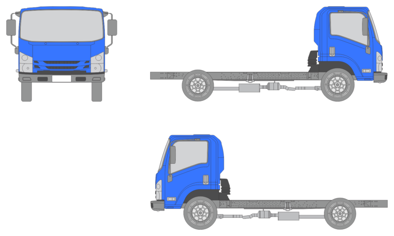 Chevrolet Low Cab Forward 2018 Med Long Regular Cab Truck Template