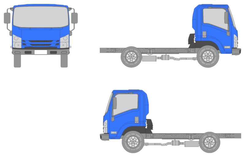 Chevrolet Low Cab Forward 2018 Short Regular Cab Truck Template