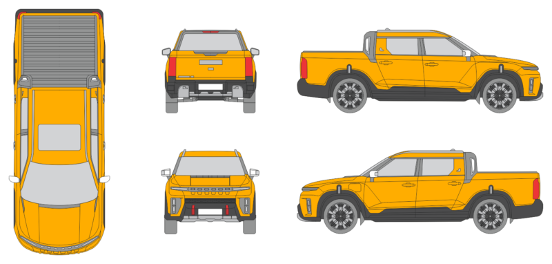 KGM Musso EV 2025 Crew Cab Pickup Template