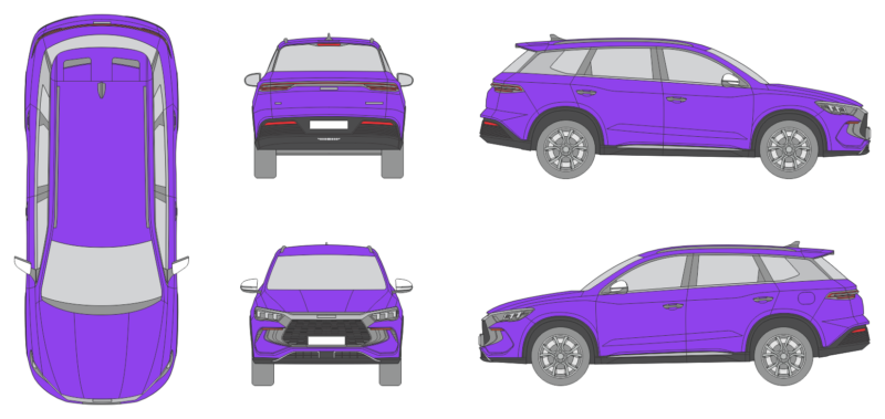 Byd Sealion 5 DM-i 2025 Station Wagon Template