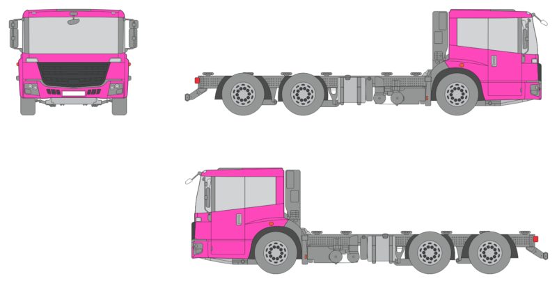 Freightliner Econic SD 2022 Med Long Chassis Truck Template