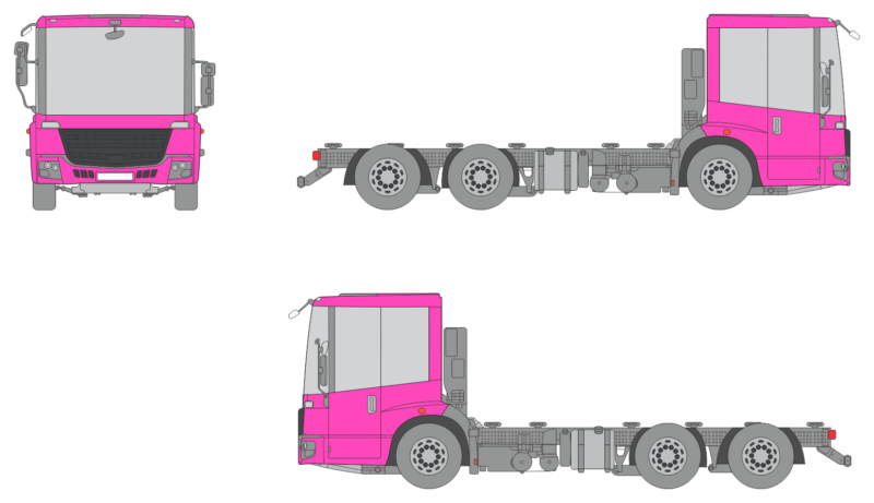 Freightliner Econic SD 2022 Med Long Chassis Tall Truck Template